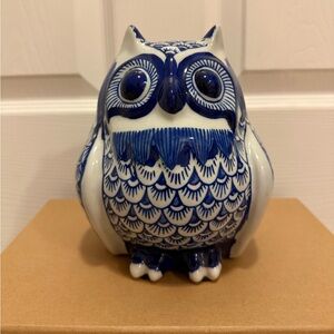 Talavera-style design ceramic owl